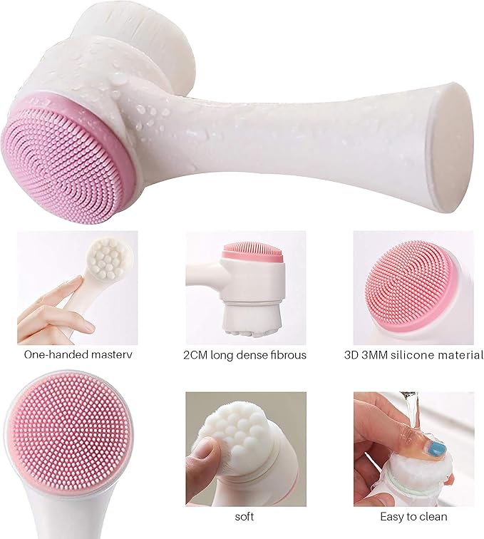Double Sided Silicone Facial Cleansing Brush